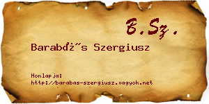 Barabás Szergiusz névjegykártya